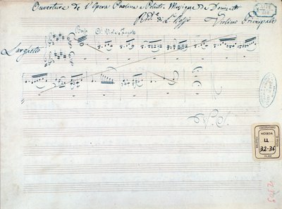 النوتة الموسيقية لـ "Paolina and Poliuto" لـ Gaetano Donizetti (حبر على ورق) بواسطة المدرسة الايطالية