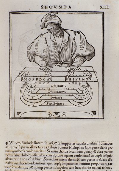 صفحة من نظرية الموسيقى من قبل Lodovico Fogliani (1475؟ -1542) (أو Ludovico Foliani) المنظر الموسيقي بواسطة المدرسة الايطالية