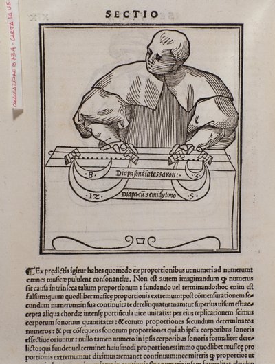 صفحة من نظرية الموسيقى من قبل Lodovico Fogliani (1475؟ -1542) (أو Ludovico Foliani) المنظر الموسيقي بواسطة المدرسة الايطالية
