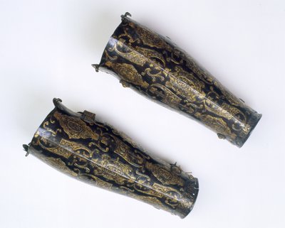 زوج من منصات القصبة من مستودع أسلحة الأرشيدوق ألبريشت (1559-1621) حاكم هولندا ، c.1598 (حديد بالفضة والذهب) بواسطة Italian School