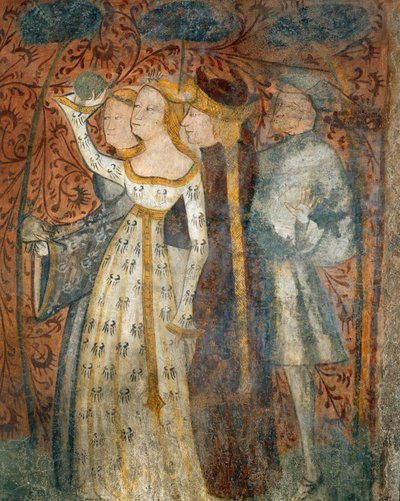 لعب لعبة الكرة ، التفاصيل من مشاهد البطولة والحياة الفضولية من Casa dEstate (Summer House) ، 1388-1400 بواسطة المدرسة الايطالية