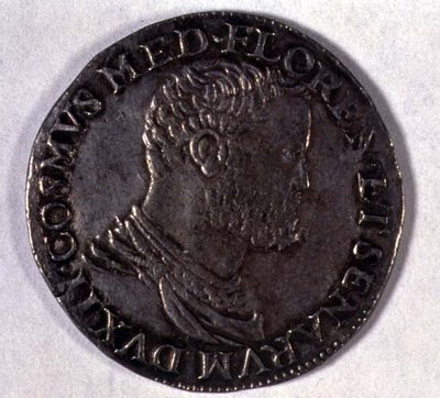 وسام بورتريه لكوزيمو الأول دي ميديشي (1519-1574) 1557-68 (فضية) بواسطة المدرسة الايطالية