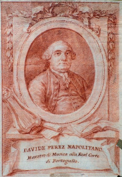 صورة دافيد بيريز (1710-1778) ، ملحن إيطالي. بواسطة المدرسة الايطالية