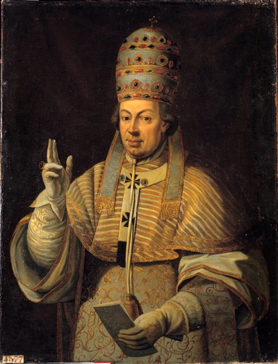 صورة للبابا بيوس (بيو أو بيوس) السادس (1717-1799). لوحة ايطالية مجهولة بواسطة المدرسة الايطالية
