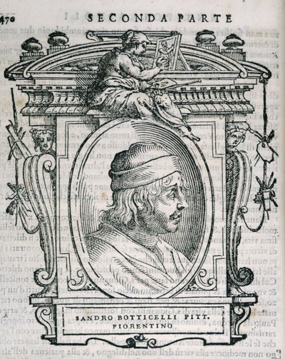 صورة لساندرو بوتيتشيلي (14445-1510) من Vasaris Lives of the Artists ، تم نشرها لأول مرة عام 1550 بواسطة المدرسة الايطالية