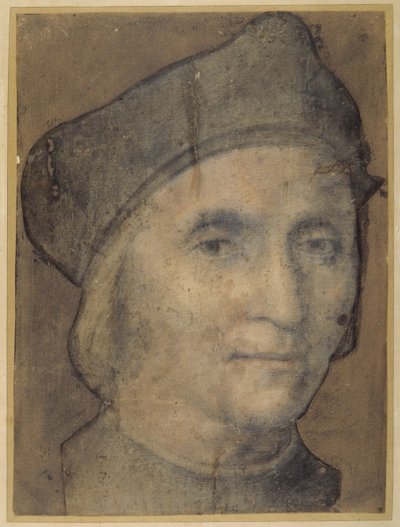 Portrait of a prelate, c.1510 (black & rose coloured chalks) بواسطة المدرسة الايطالية