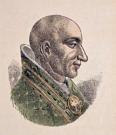 Portrait of the Antipope Christophore (ou Christophe, Christopher, Cristoforo, Christophorus) (903-904) بواسطة المدرسة الايطالية