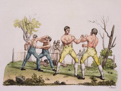 Pugilists ، اللوحة 31 من تاريخ الأمم (aquatint) بواسطة المدرسة الايطالية