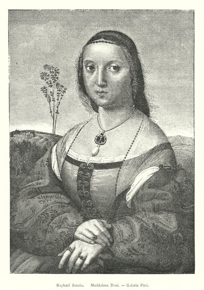 Raphael Sanzio, Maddalena Doni, Galerie Pitti (engraving) بواسطة المدرسة الايطالية