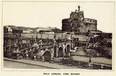 روما: Mole Adriana Roman Forum (litho) بواسطة المدرسة الايطالية