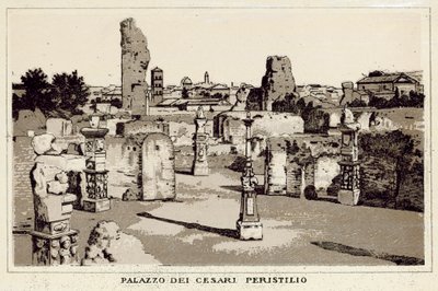 روما: Palazzo Dei Cesari ، Peristyle (litho) بواسطة المدرسة الايطالية