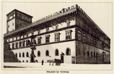 روما: Palazzo Di Venezia (litho) بواسطة المدرسة الايطالية