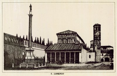 روما: S Lorenzo (litho) بواسطة المدرسة الايطالية