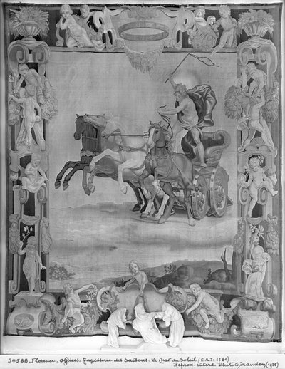 سيزونز تابيستري ، أبولو يقود عربة الشمس ، c.1642 (صوف وحرير) بواسطة المدرسة الايطالية