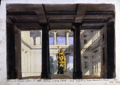 تعيين التصميم لـ "Poliuto" ، المسرح البلدي ، فاينزا ، 1857 بواسطة المدرسة الايطالية