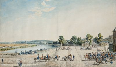 التوقيع على استسلام باريس في Château de Saint-Cloud ، ٣ يوليو ١٨١٥ (ألوان مائية) بواسطة المدرسة الايطالية