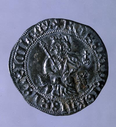 عملة فضية ضربت في عهد ملك نابولي روبرت الأول ملك أنجو (1275-1343). بواسطة المدرسة الايطالية