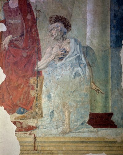 St Jerome as a penitent. Detail. Fresco بواسطة المدرسة الايطالية