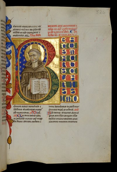 القديس موريس مع كتاب مفتوح بواسطة المدرسة الايطالية