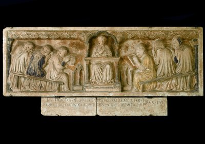 الطلاب الذين يتابعون دورة Bonifacio Galluzzi (Grave slab ، حوالي 1346) بواسطة المدرسة الايطالية