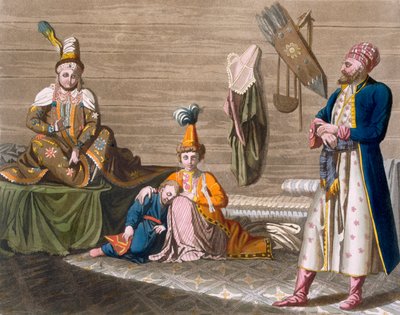 سكان طشقند في مسكن نموذجي ، 1820s-30s بواسطة المدرسة الايطالية