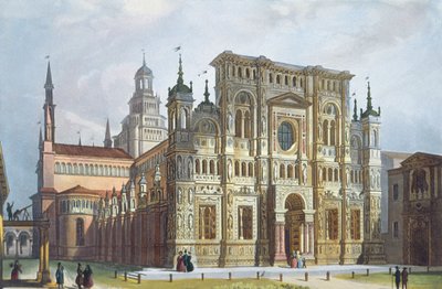 The Charterhouse بالقرب من بافيا من مناظر ميلان وضواحيها بواسطة المدرسة الايطالية