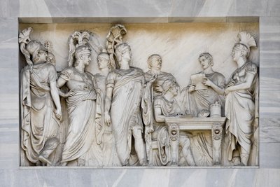 The Congress of Vienna, detail of Arch of Peace, Milan, Italy (marble) بواسطة المدرسة الايطالية