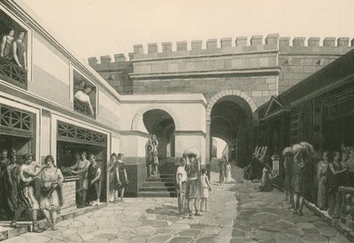 البوابة البحرية كما كانت (الحفر) بواسطة المدرسة الايطالية