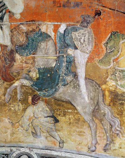 شهر فبراير ، تفاصيل فارس في البطولة ، حوالي 1400 (فريسكو) بواسطة المدرسة الايطالية