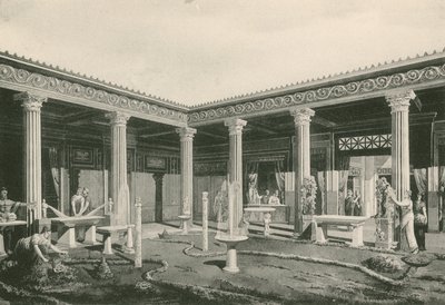 Viridarium في بيت Vettii. كما كانت (الحفر) بواسطة المدرسة الايطالية