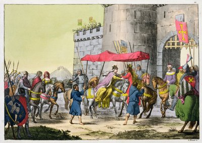 زفاف إدوارد الأول وإليانور من قشتالة ، اللوحة 22 من تاريخ الأمم (aquatint) بواسطة المدرسة الايطالية
