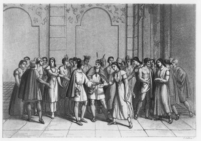 الطريقة التي تزوج بها الإنكا الأمراء دو سانغ ، c.1820 بواسطة المدرسة الايطالية