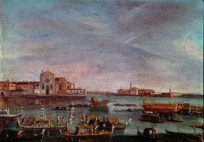 The regatta on the Grand Canal in Venice Anonymous painting of the 18th century Sun. 36x54 cm Venice, Museo Correr بواسطة المدرسة الايطالية