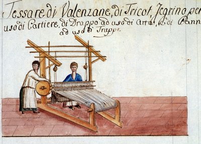 حياكة الصوف. 1807 محفوظات ولاية ميلانو بواسطة المدرسة الايطالية
