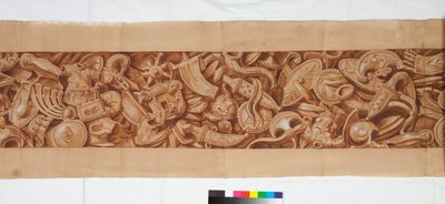 ثلاثة رسومات بعد العصور القديمة ، حوالي عام 1750 (تم زيادة الرسم بالفرشاة باللون البني الغامق فوق إشارة باهتة بالطباشير الأسود) بواسطة المدرسة الايطالية