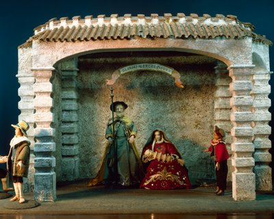 Tyrolean creche, c.1770 (wax figures & mixed media) بواسطة المدرسة الايطالية