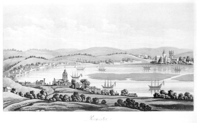 منظر لروتشستر في عام 1669 ، من رحلات كوزيمو الثالث (1642-1723) دوق توسكانا الكبير ، عبر إنجلترا في عهد تشارلز الثاني ، الترجمة الإنجليزية ، المنشورة 1821 بواسطة المدرسة الايطالية