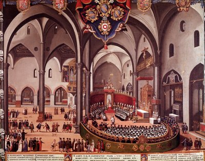 منظر لمجلس أكويلي في عام 1596 (مجلس أكويليا بواسطة المدرسة الايطالية