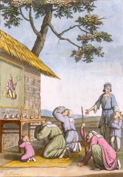 ضريح الطريق الطاوي في الريف ، من أزياء زي ... بقلم جوليو فيراريو ، c.1820s-30s بواسطة المدرسة الايطالية
