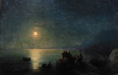 الشعراء اليونانيون القدماء على حافة المياه في ضوء القمر ، 1886 بواسطة إيفان كونستانتينوفيتش أيفازوفسكي