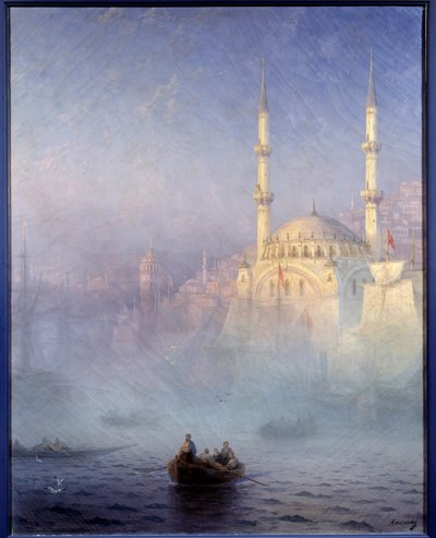 القسطنطينية ، مسجد Tophane (Mosquee Nusretiye) لوحة إيفان كونستانتينوفيتش إيفازوفسكي (أيفازوفسكي 1817-1900) 1884 صن. 1،15 x 0،9 m بريست ، متحف الفنون الجميلة - القسطنطينية ، مسجد Tophane (مسجد النصرتية). اللوحة من قبل إيفان كونستان بواسطة إيفان كونستانتينوفيتش أيفازوفسكي