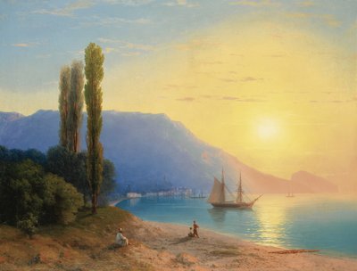 غروب الشمس فوق يالطا بواسطة Ivan Konstantinovich Aivazovsky