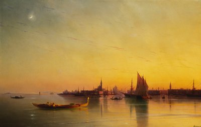 البندقية من البحيرة عند الغروب بواسطة Ivan Konstantinovich Aivazovsky