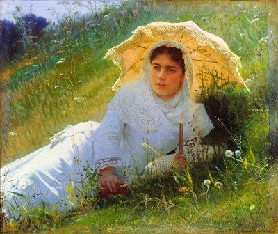 يوم حار على العشب. منتصف النهار ، 1883 بواسطة إيفان كرامسكوي