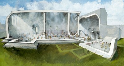 بيت الحمام في Wroxeter Roman City ، القرن الثاني ، c1990-2010 بواسطة إيفان لابر