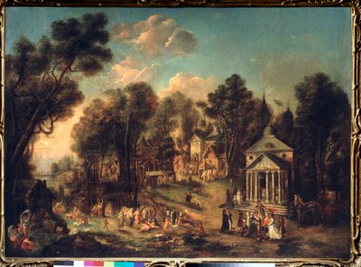 احتفال المعبد - رسم إيفان ميشيلوفيتش تانكوف (تونكوف) (1740-1799) ، زيت على قماش بواسطة إيفان ميخائيلوفيتش تانكوف
