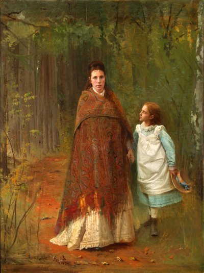 في الحديقة. صورة زوجة وابنة الفنانين ، 1875 بواسطة Ivan Nikolaevich Kramskoy