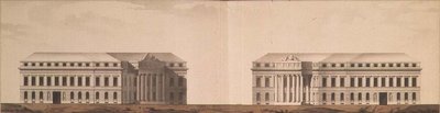 مخطط للمربع أمام الأميرالية ، حوالي عام 1770 (قلم حبر وفرشاة وحبر وألوان مائية) بواسطة إيفان إيجوروفيتش ستاروف