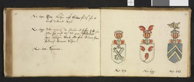 رسم توضيحي مأخوذ من أرشيف خاص في المكتبة الوطنية بعنوان Insignia quædam virorum illustrium in Norvegia quodam Habantium بواسطة Iver Nielssøn Hirtzholm بواسطة إيفر هيرتزهولم