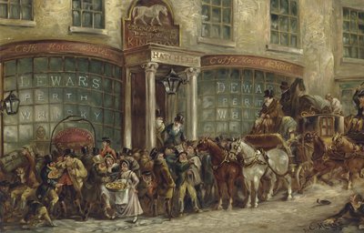White Horse Cellar Hatchetts ، بيكاديللي ، لندن (chromolitho) بواسطة جي سي ماجس